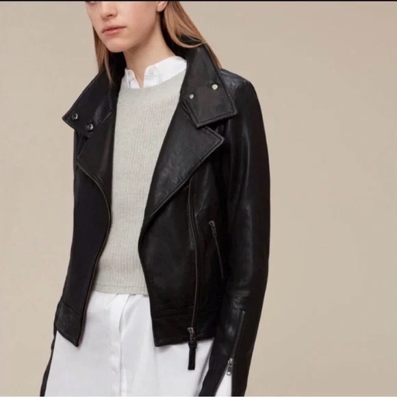 Mackage Kenya, black Leather Biker moto Jacket - Picture 2 of 13